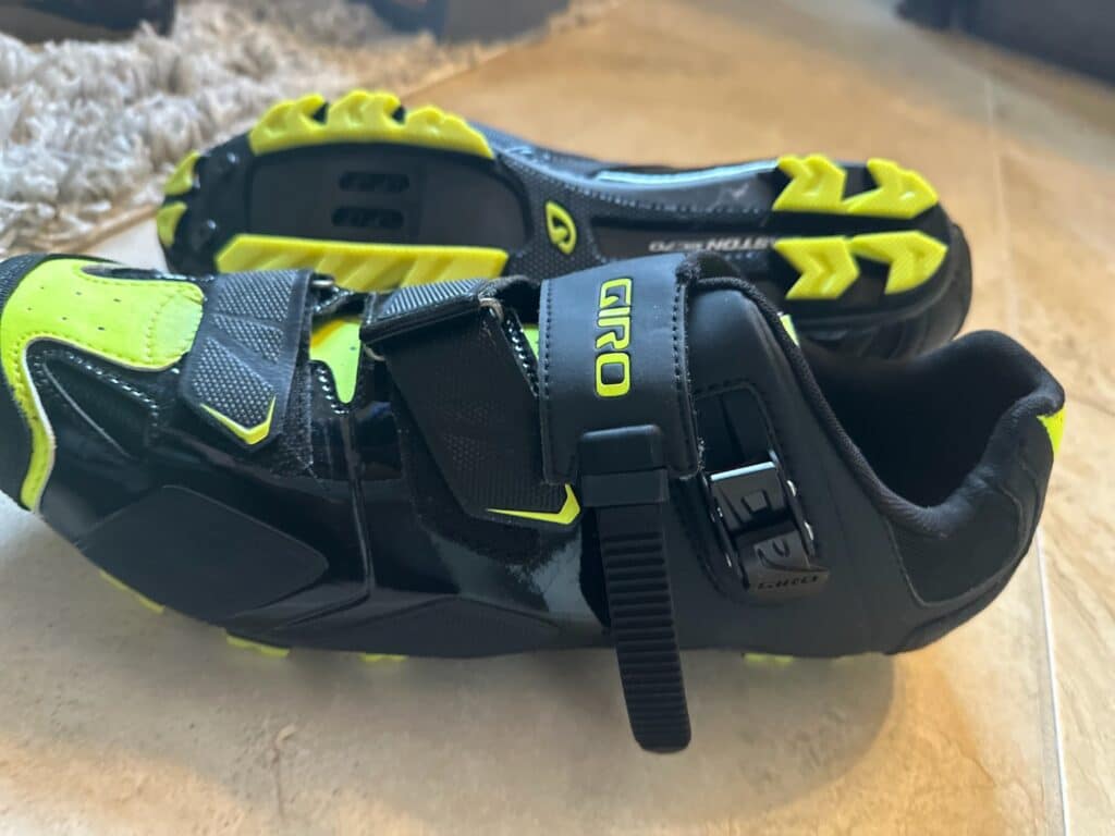 Black and yellow Giro shoes, size 13